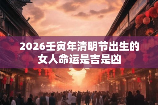2026壬寅年清明节出生的女人命运是吉是凶