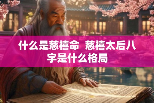 什么是慈禧命  慈禧太后八字是什么格局