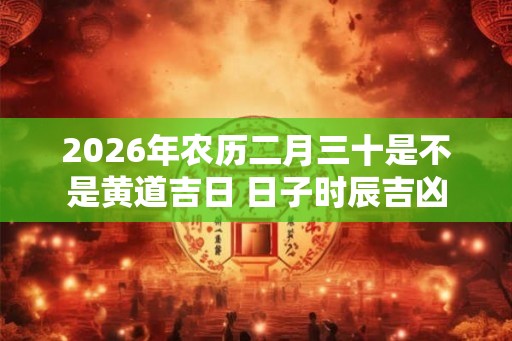 2026年农历二月三十是不是黄道吉日 日子时辰吉凶