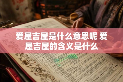 爱屋吉屋是什么意思呢 爱屋吉屋的含义是什么