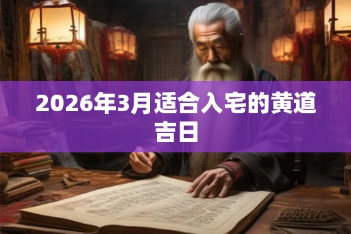 2026年3月适合入宅的黄道吉日