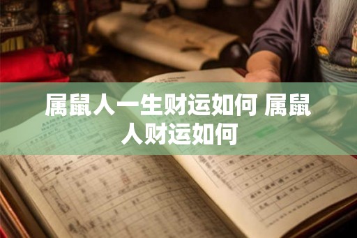 属鼠人一生财运如何 属鼠人财运如何 属鼠人一生财运如何 属鼠人财运如何