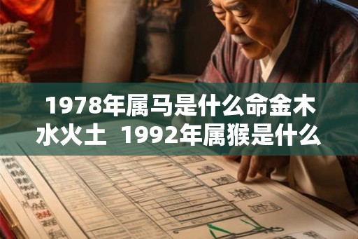 1978年属马是什么命金木水火土  1992年属猴是什么命金木水火土