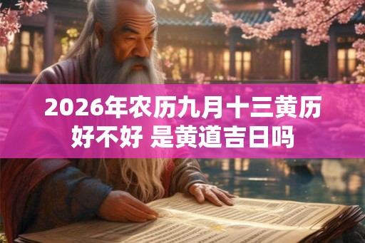 2026年农历九月十三黄历好不好 是黄道吉日吗