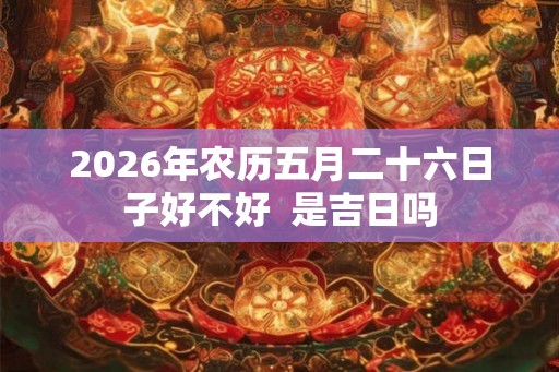 2026年农历五月二十六日子好不好  是吉日吗