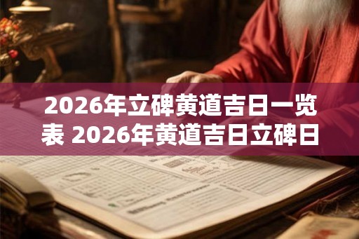 2026年立碑黄道吉日一览表 2026年黄道吉日立碑日子在哪