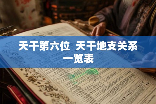 天干第六位  天干地支关系一览表