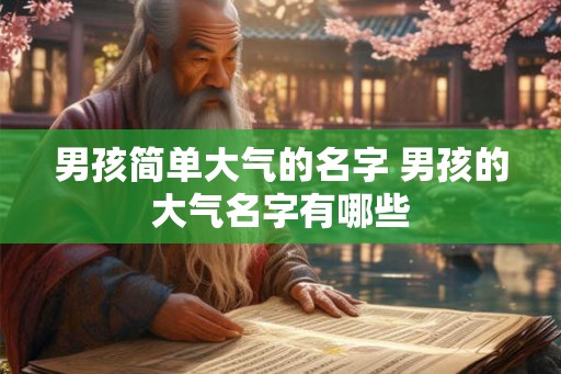 男孩简单大气的名字 男孩的大气名字有哪些