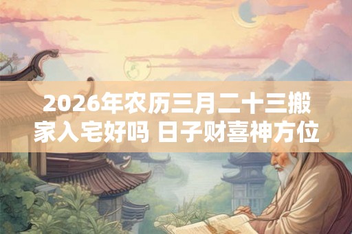 2026年农历三月二十三搬家入宅好吗 日子财喜神方位