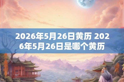 2026年5月26日黄历 2026年5月26日是哪个黄历
