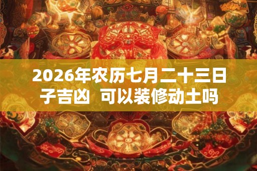 2026年农历七月二十三日子吉凶  可以装修动土吗