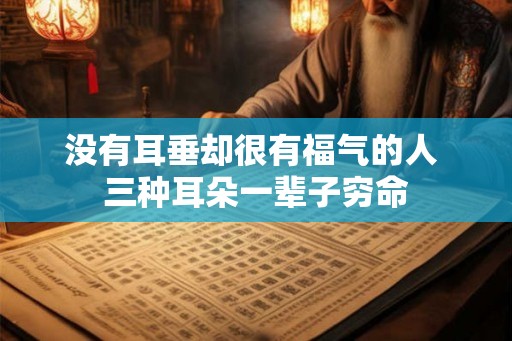 没有耳垂却很有福气的人 三种耳朵一辈子穷命