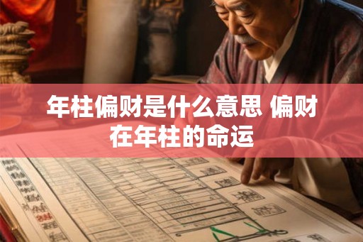 年柱偏财是什么意思 偏财在年柱的命运