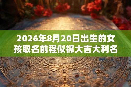 2026年8月20日出生的女孩取名前程似锦大吉大利名字