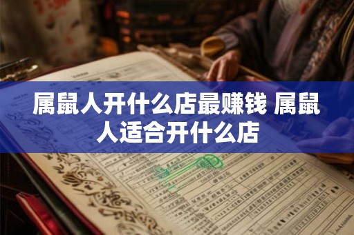 属鼠人开什么店最赚钱 属鼠人适合开什么店