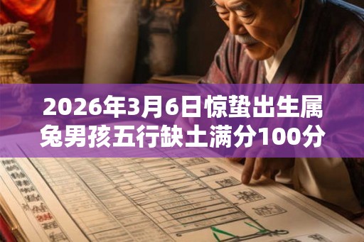2026年3月6日惊蛰出生属兔男孩五行缺土满分100分名字