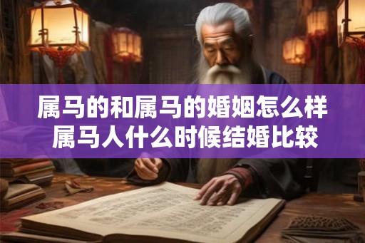 属马的和属马的婚姻怎么样 属马人什么时候结婚比较好