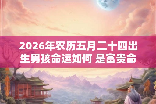 2026年农历五月二十四出生男孩命运如何 是富贵命吗
