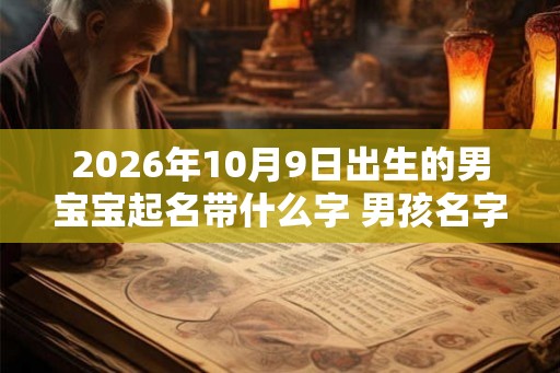 2026年10月9日出生的男宝宝起名带什么字 男孩名字大全