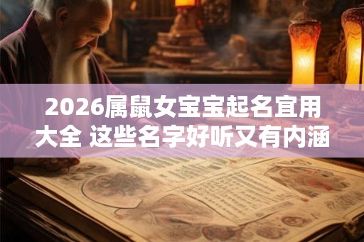 2026属鼠女宝宝起名宜用大全 这些名字好听又有内涵