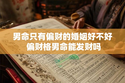 男命只有偏财的婚姻好不好 偏财格男命能发财吗