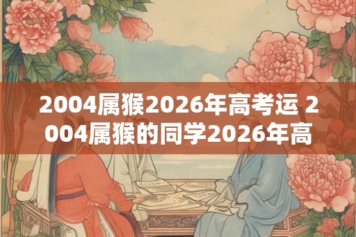 2004属猴2026年高考运 2004属猴的同学2026年高考运如何