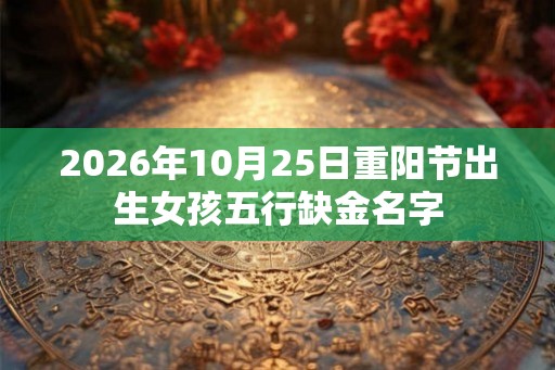 2026年10月25日重阳节出生女孩五行缺金名字