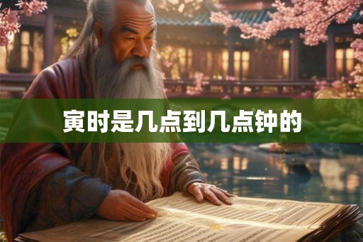寅时是几点到几点钟的