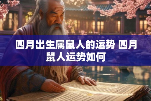 四月出生属鼠人的运势 四月鼠人运势如何