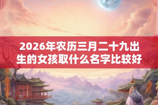 2026年农历三月二十九出生的女孩取什么名字比较好听  女孩名字集锦