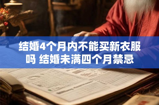 结婚4个月内不能买新衣服吗 结婚未满四个月禁忌