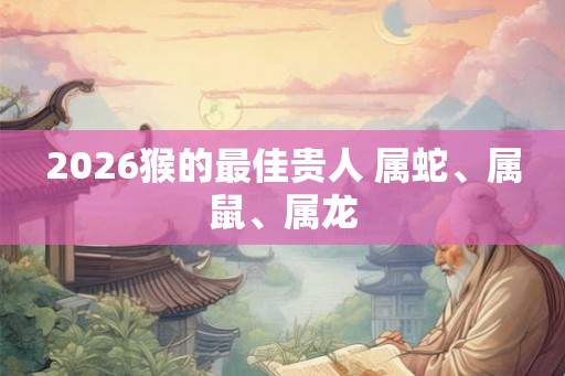 2026猴的最佳贵人 属蛇、属鼠、属龙 2026猴的最佳贵人 属蛇、属鼠、属龙