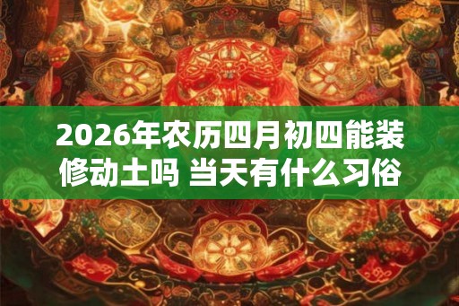 2026年农历四月初四能装修动土吗 当天有什么习俗