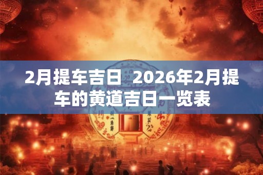 2月提车吉日 2026年2月提车的黄道吉日一览表 2月提车吉日 2026年2月提车的黄道吉日一览表