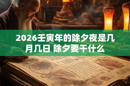 2026壬寅年的除夕夜是几月几日 除夕要干什么