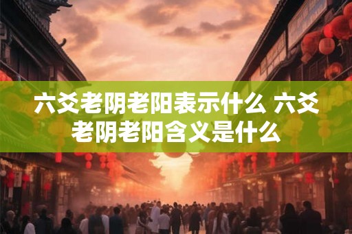 六爻老阴老阳表示什么 六爻老阴老阳含义是什么 六爻老阴老阳表示什么 六爻老阴老阳含义是什么