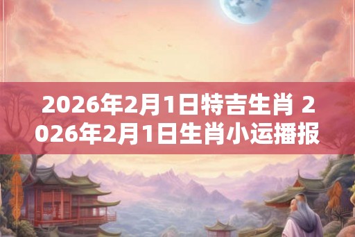 2026年2月1日特吉生肖 2026年2月1日生肖小运播报