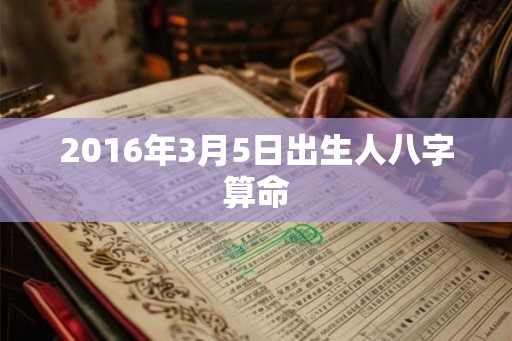 2016年3月5日出生人八字算命