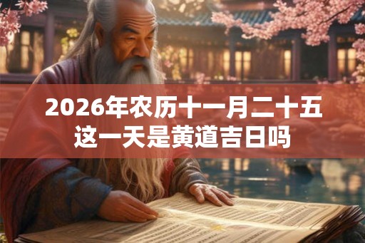 2026年农历十一月二十五这一天是黄道吉日吗