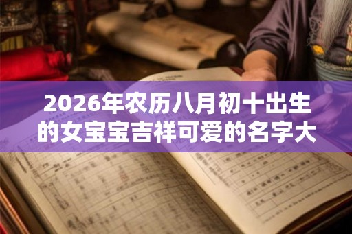 2026年农历八月初十出生的女宝宝吉祥可爱的名字大全