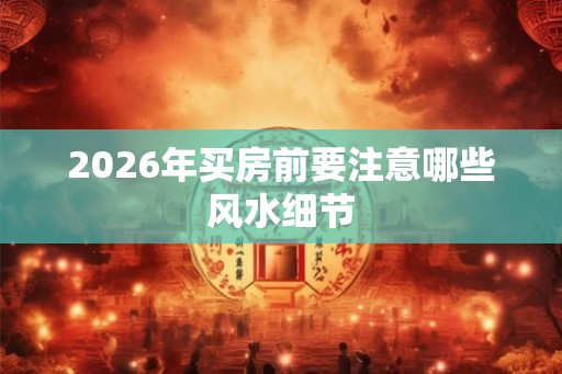2026年买房前要注意哪些风水细节 2026年买房前要注意哪些风水细节