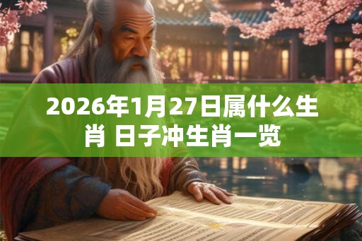 2026年1月27日属什么生肖 日子冲生肖一览