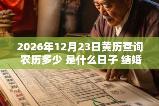 2026年12月23日黄历查询 农历多少 是什么日子 结婚吉时