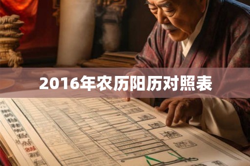 2016年农历阳历对照表
