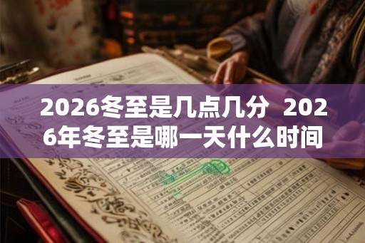 2026冬至是几点几分  2026年冬至是哪一天什么时间