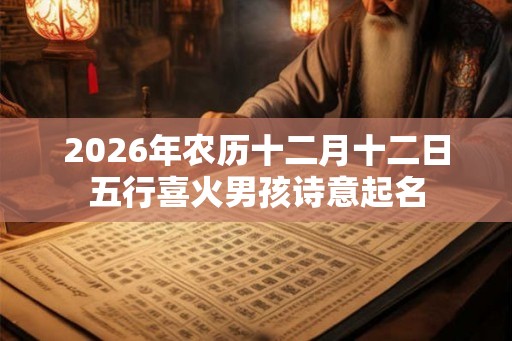 2026年农历十二月十二日五行喜火男孩诗意起名 2026年农历十二月十二日五行喜火男孩诗意起名