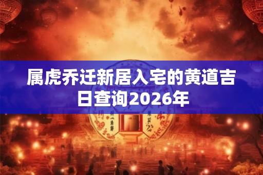 属虎乔迁新居入宅的黄道吉日查询2026年