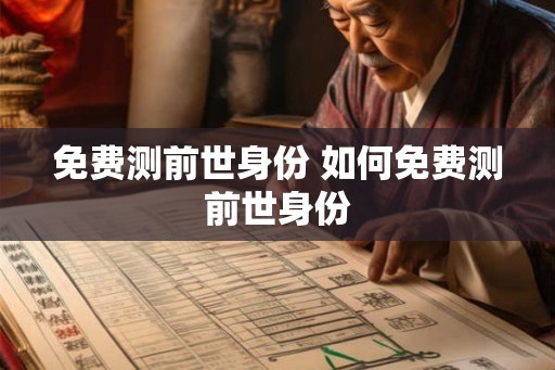 免费测前世身份 如何免费测前世身份