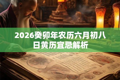 2026癸卯年农历六月初八日黄历宜忌解析