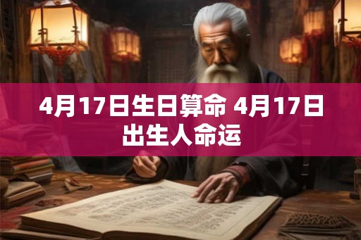 4月17日生日算命 4月17日出生人命运